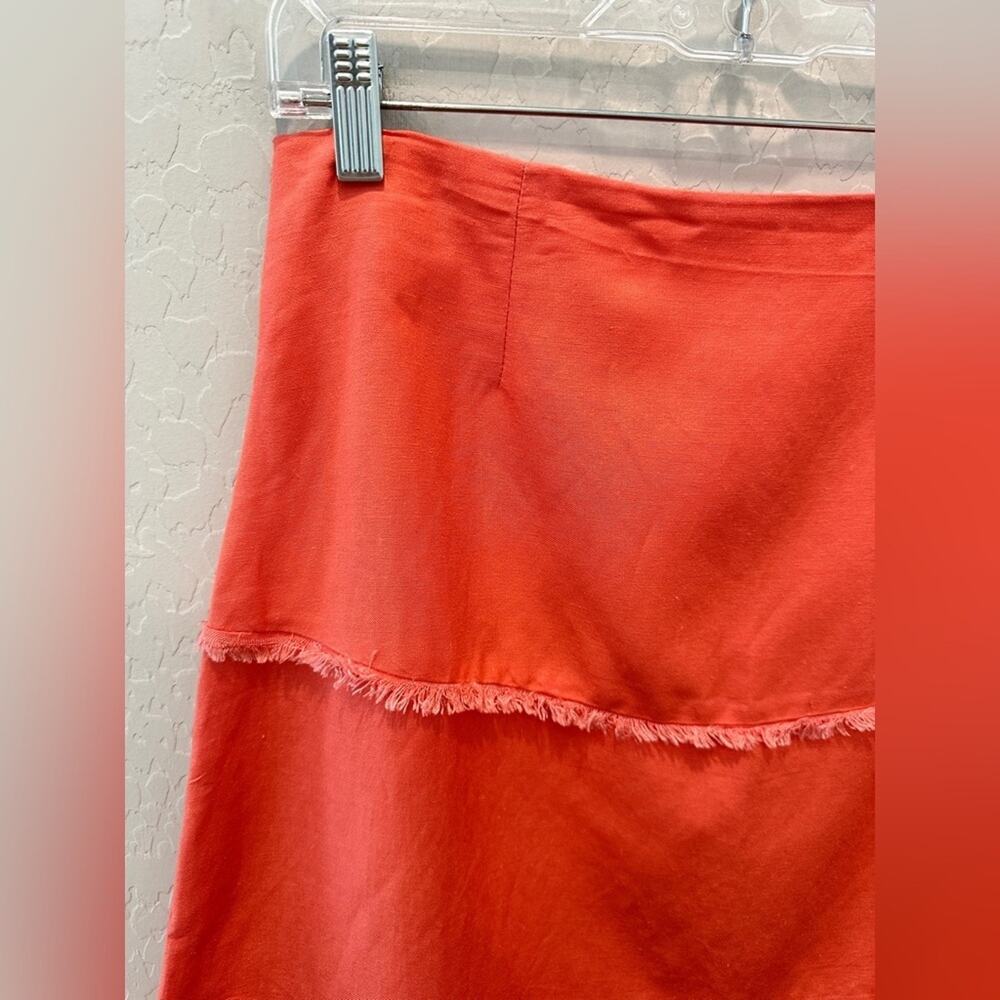 LINEA DONNA | Vintage Y2K Coral Linen Blend Midi Skirt | Size Small - Picture 2 of 6
